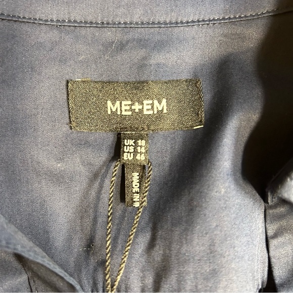 ME+EM NWT Belted Cotton Poplin Swing Dress in Navy Eclipse 14 - Picture 11 of 16